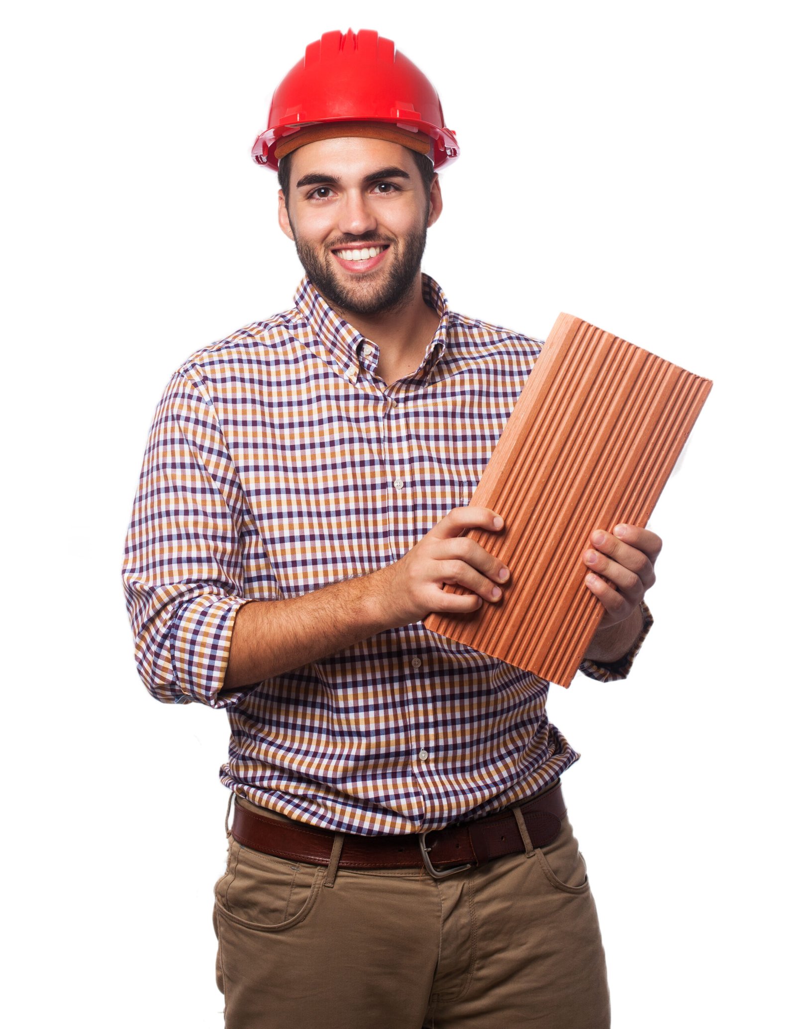 worker man with brick